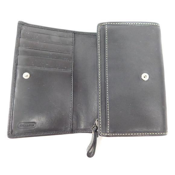 Vintage Coach Leatherware Black Leather Bi-Fold Wallet - Picture 3 of 8